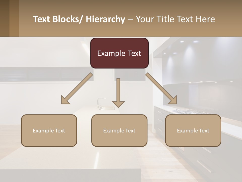 A Kitchen With A Counter Top And A Stove Top Oven PowerPoint Template