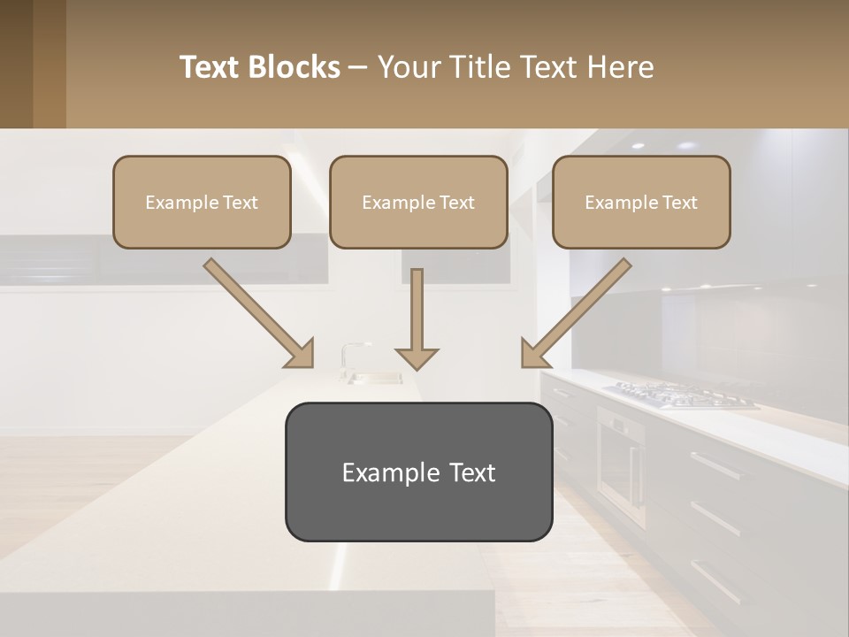 A Kitchen With A Counter Top And A Stove Top Oven PowerPoint Template