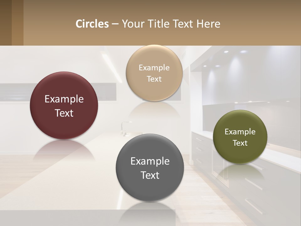 A Kitchen With A Counter Top And A Stove Top Oven PowerPoint Template