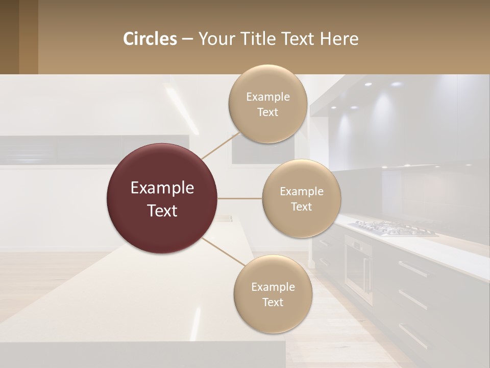 A Kitchen With A Counter Top And A Stove Top Oven PowerPoint Template