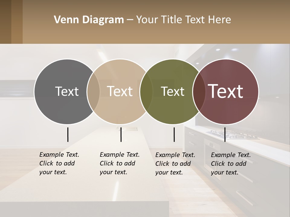A Kitchen With A Counter Top And A Stove Top Oven PowerPoint Template