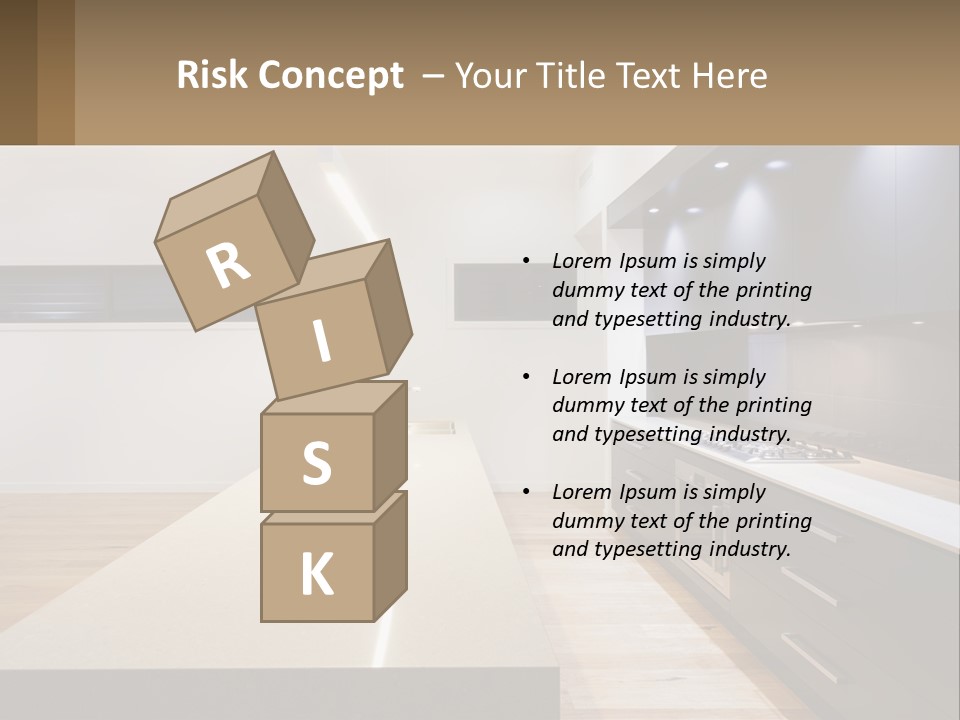 A Kitchen With A Counter Top And A Stove Top Oven PowerPoint Template