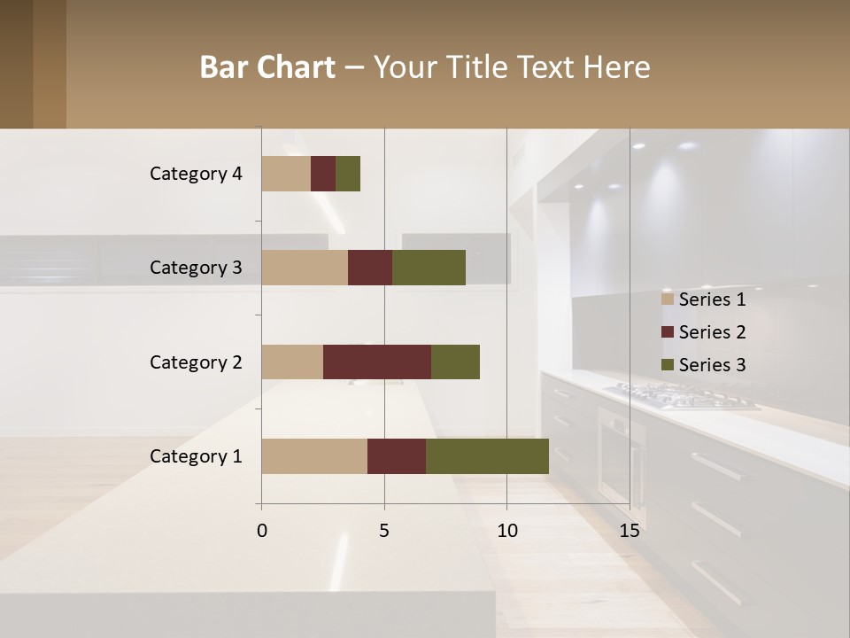 A Kitchen With A Counter Top And A Stove Top Oven PowerPoint Template
