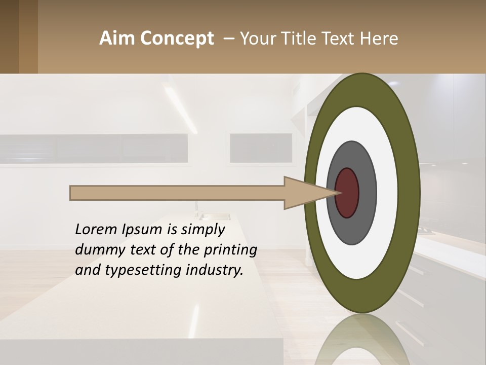 A Kitchen With A Counter Top And A Stove Top Oven PowerPoint Template