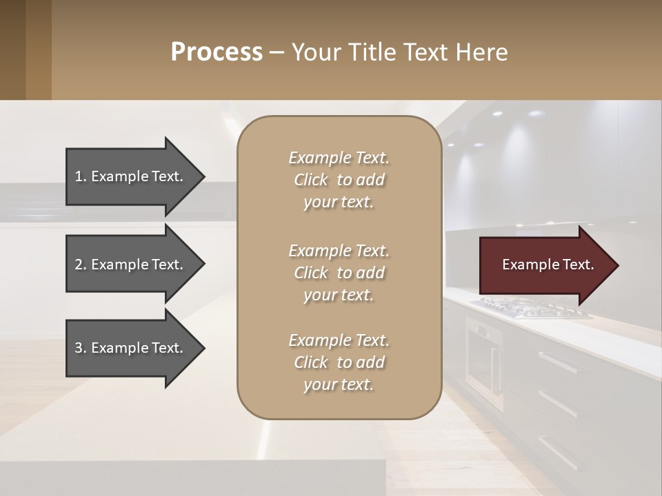 A Kitchen With A Counter Top And A Stove Top Oven PowerPoint Template
