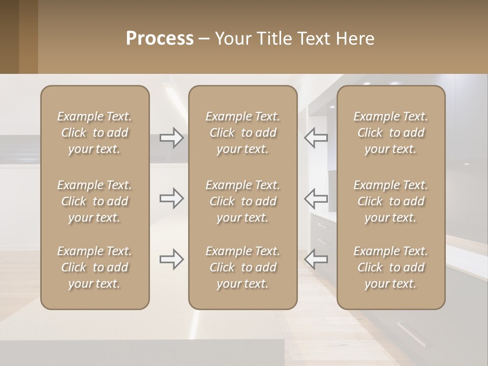 A Kitchen With A Counter Top And A Stove Top Oven PowerPoint Template