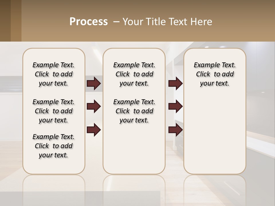 A Kitchen With A Counter Top And A Stove Top Oven PowerPoint Template