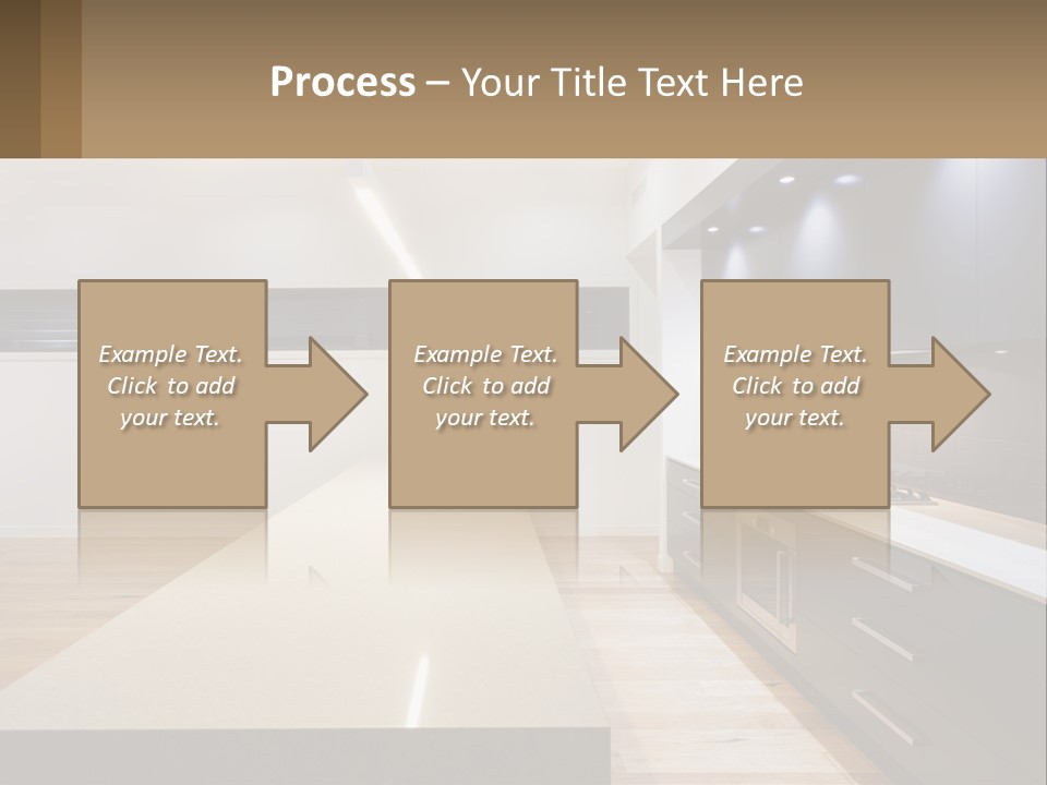 A Kitchen With A Counter Top And A Stove Top Oven PowerPoint Template