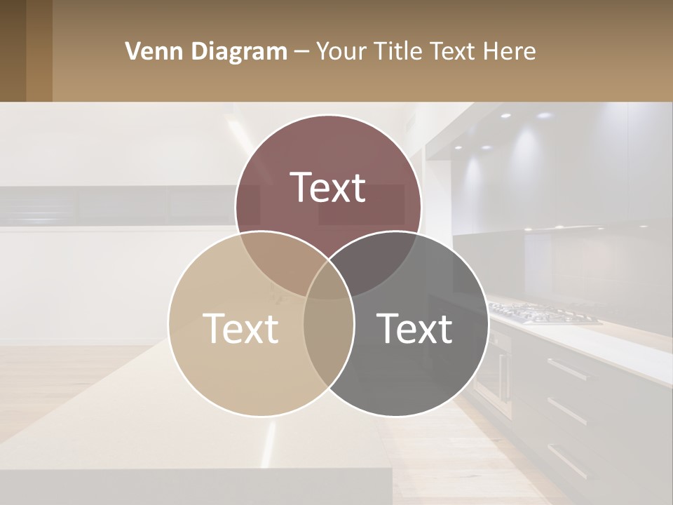 A Kitchen With A Counter Top And A Stove Top Oven PowerPoint Template