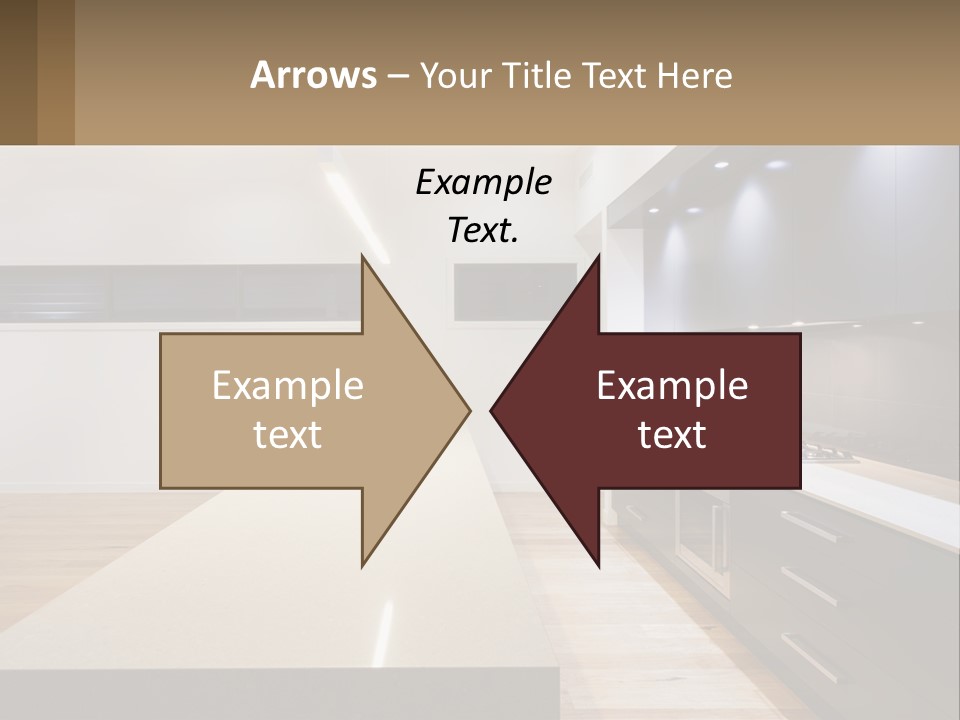 A Kitchen With A Counter Top And A Stove Top Oven PowerPoint Template