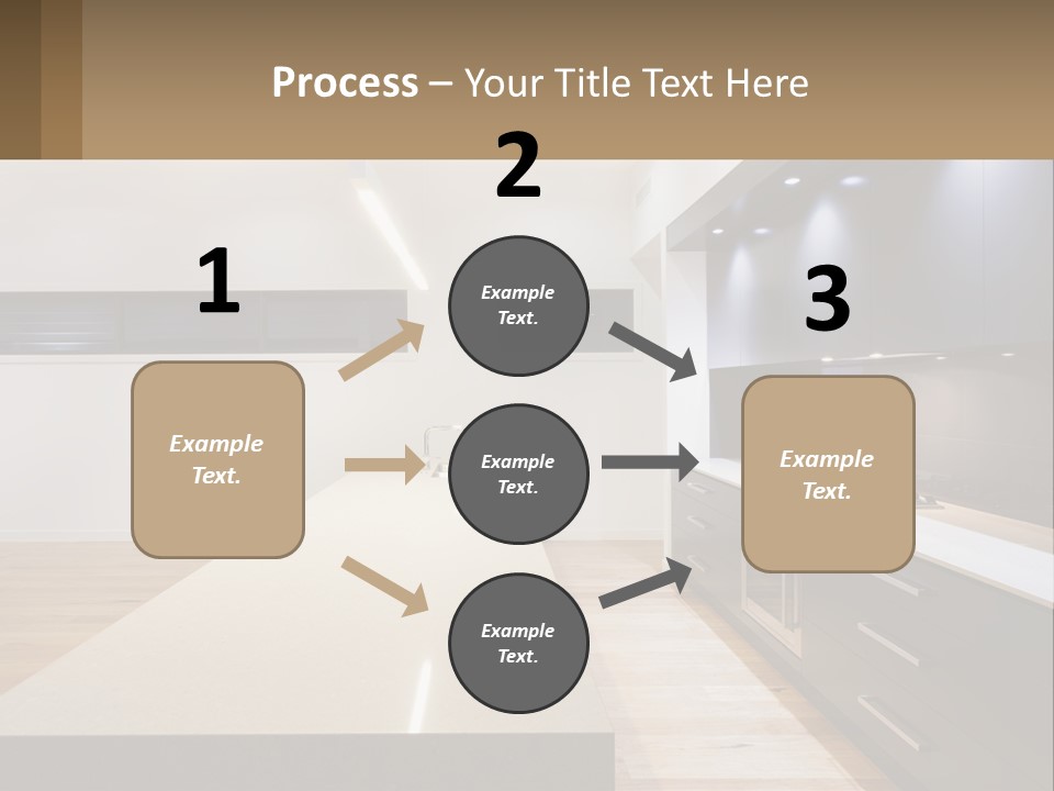 A Kitchen With A Counter Top And A Stove Top Oven PowerPoint Template