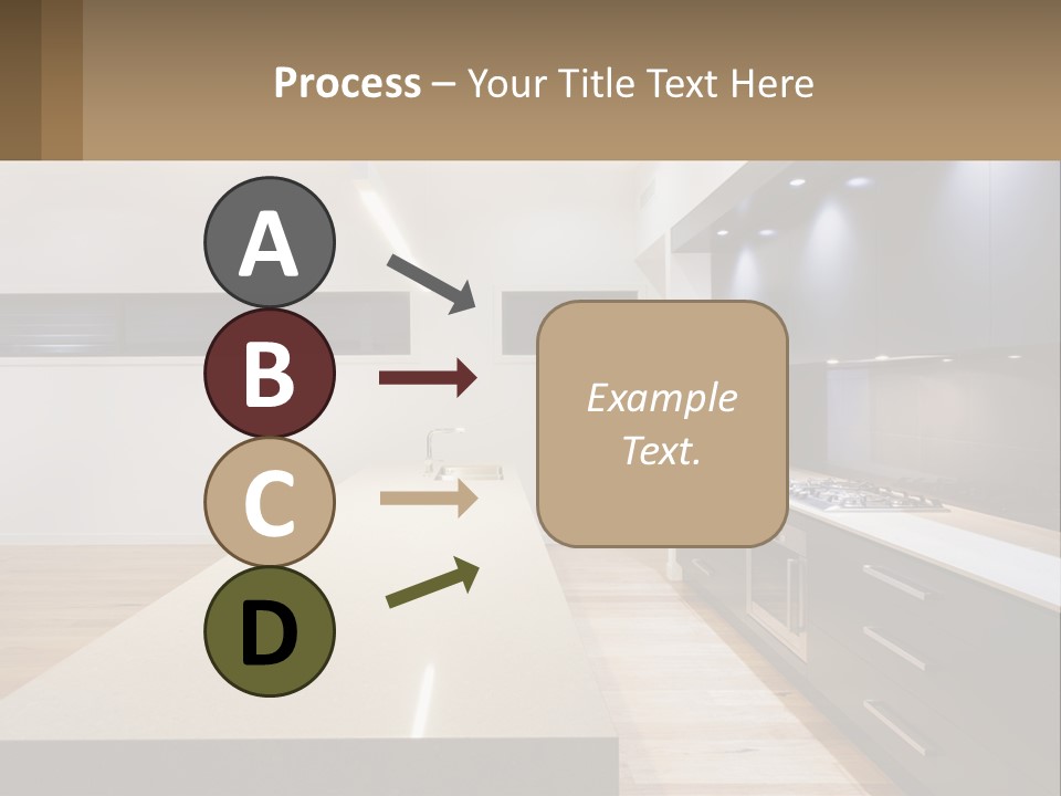 A Kitchen With A Counter Top And A Stove Top Oven PowerPoint Template
