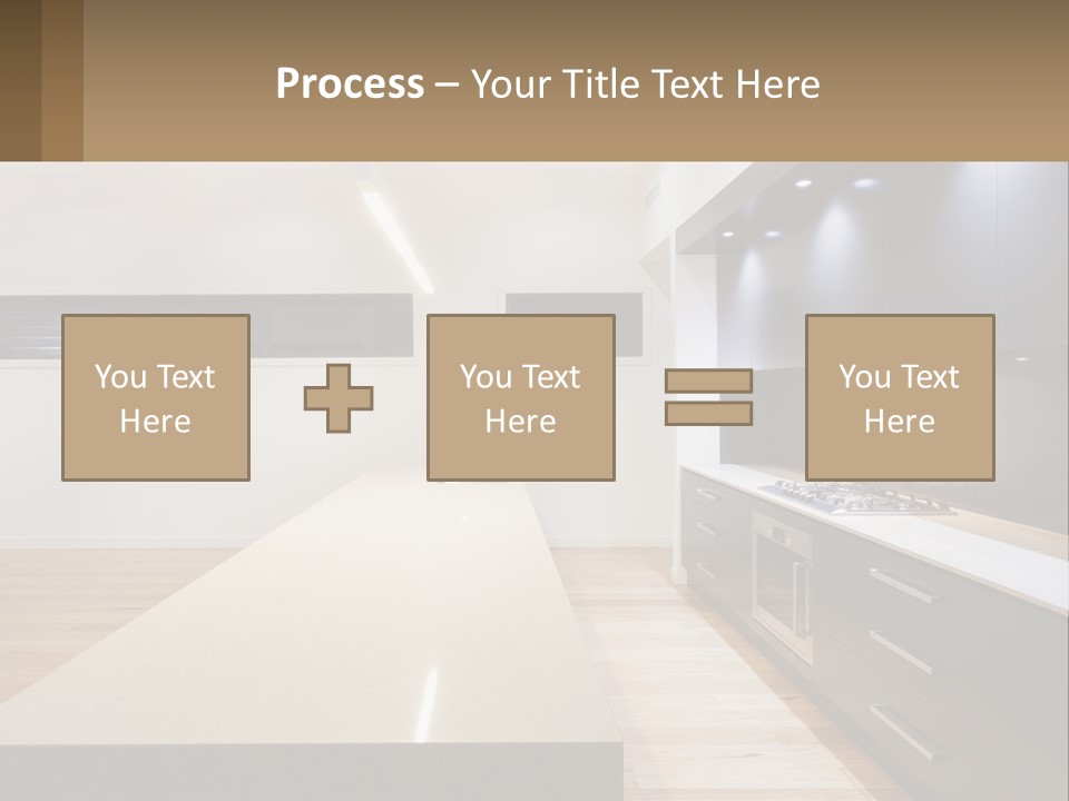 A Kitchen With A Counter Top And A Stove Top Oven PowerPoint Template