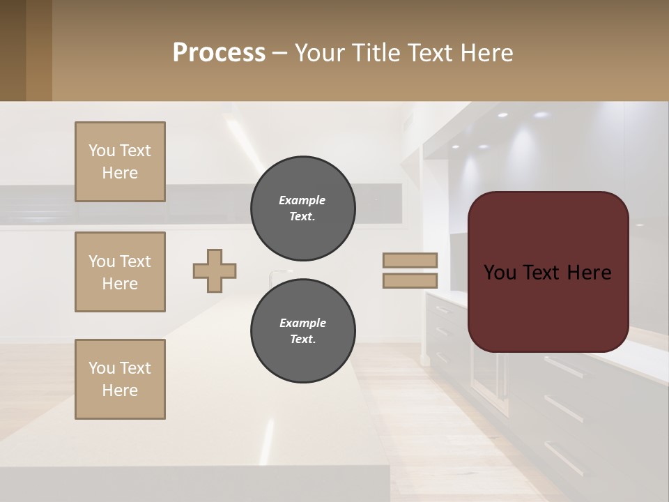A Kitchen With A Counter Top And A Stove Top Oven PowerPoint Template