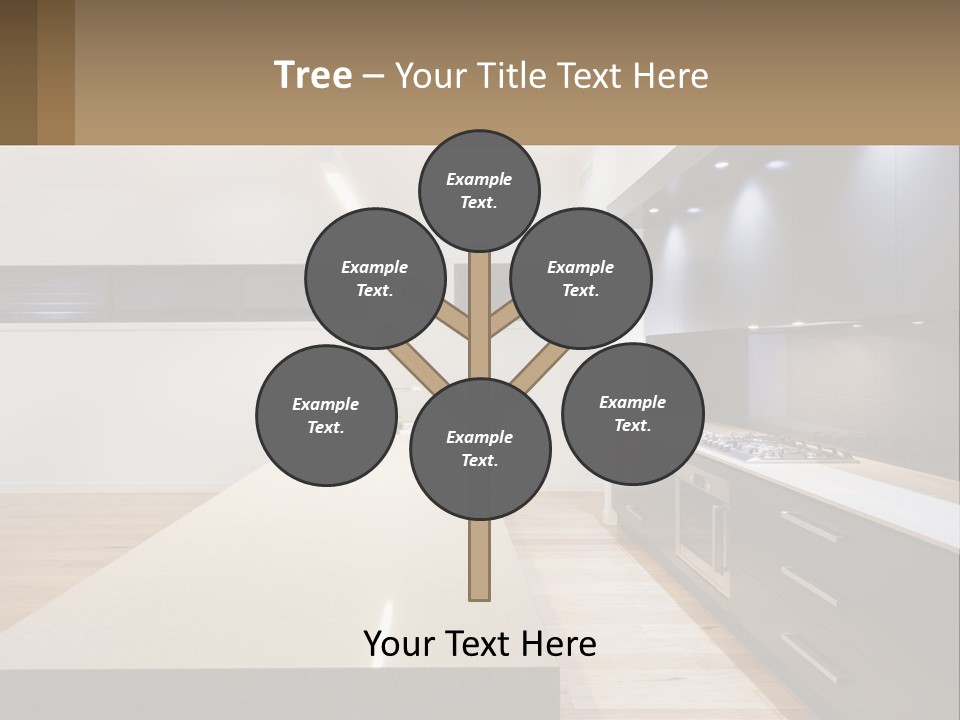 A Kitchen With A Counter Top And A Stove Top Oven PowerPoint Template