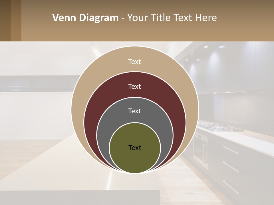 A Kitchen With A Counter Top And A Stove Top Oven PowerPoint Template