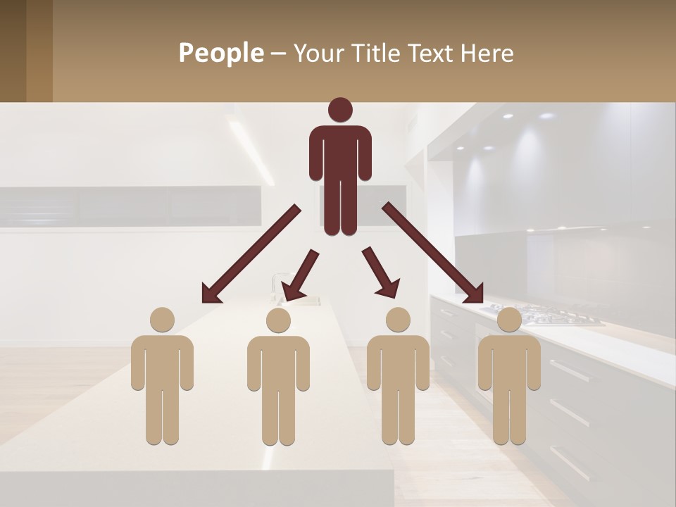 A Kitchen With A Counter Top And A Stove Top Oven PowerPoint Template