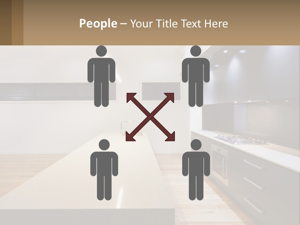 A Kitchen With A Counter Top And A Stove Top Oven PowerPoint Template