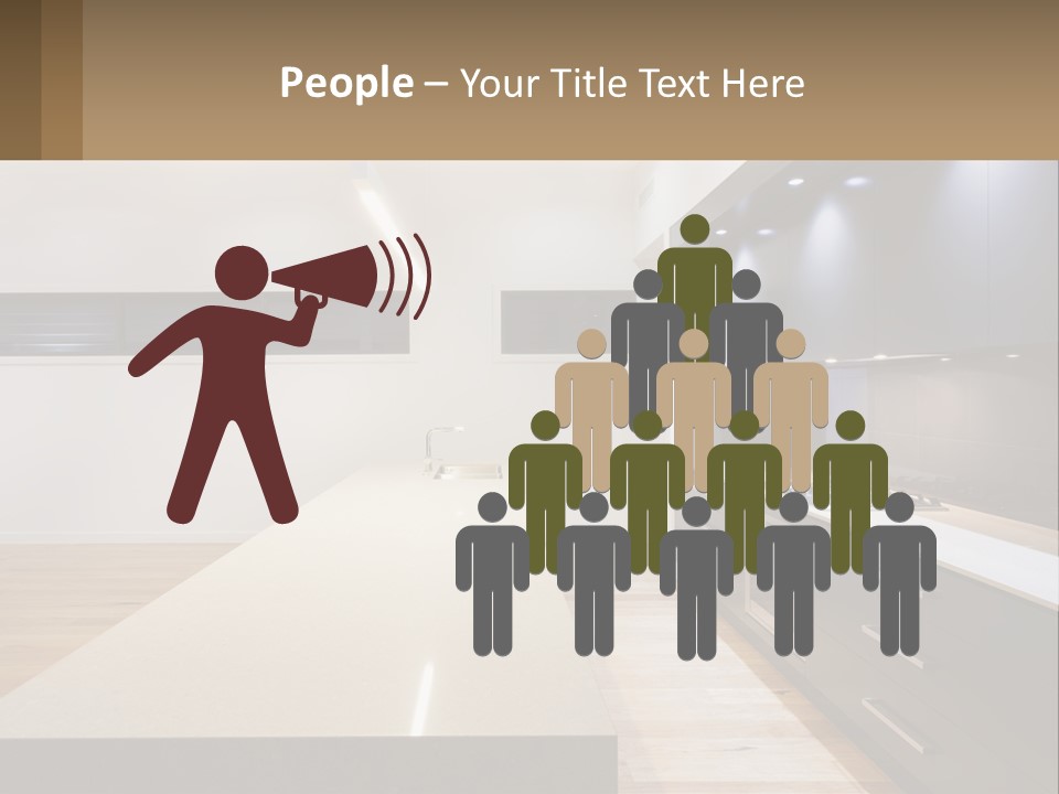 A Kitchen With A Counter Top And A Stove Top Oven PowerPoint Template