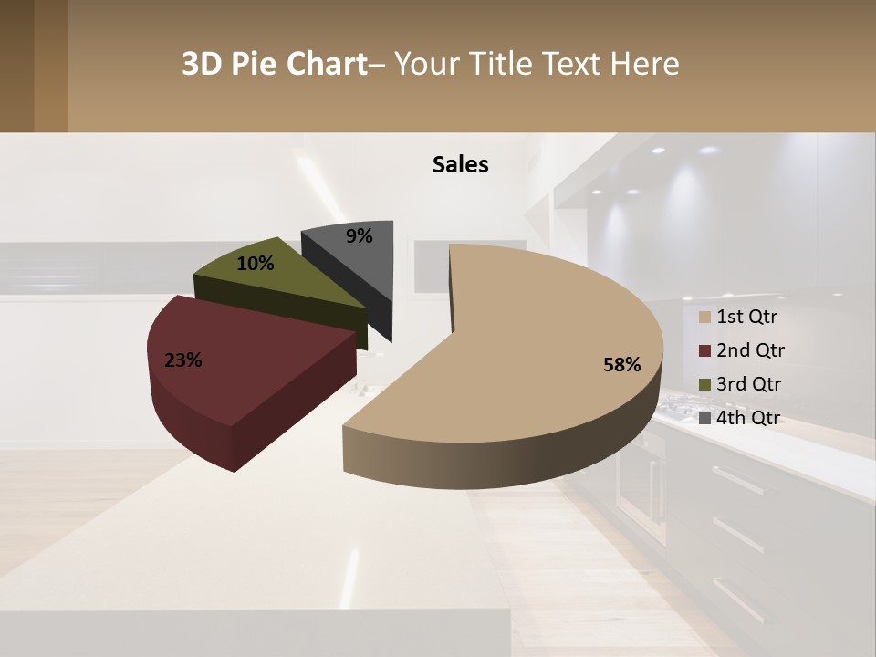A Kitchen With A Counter Top And A Stove Top Oven PowerPoint Template