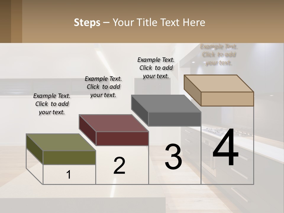 A Kitchen With A Counter Top And A Stove Top Oven PowerPoint Template