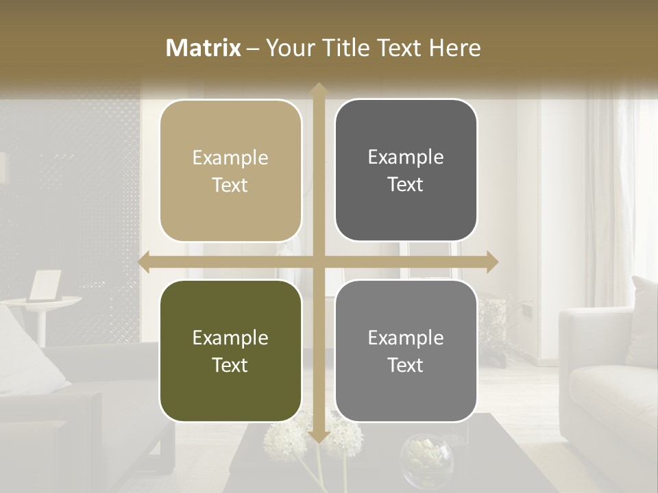 A Living Room Filled With Furniture And A Mirror PowerPoint Template