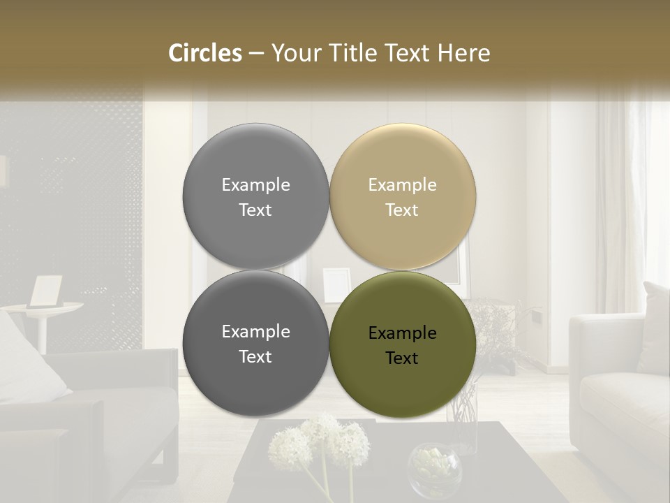 A Living Room Filled With Furniture And A Mirror PowerPoint Template