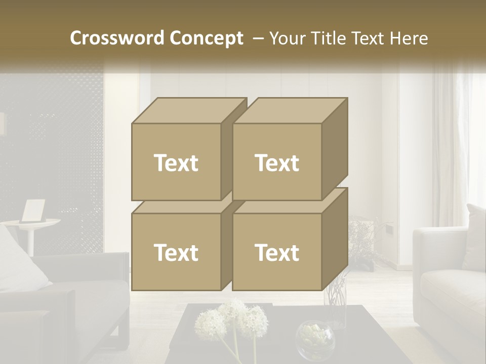 A Living Room Filled With Furniture And A Mirror PowerPoint Template