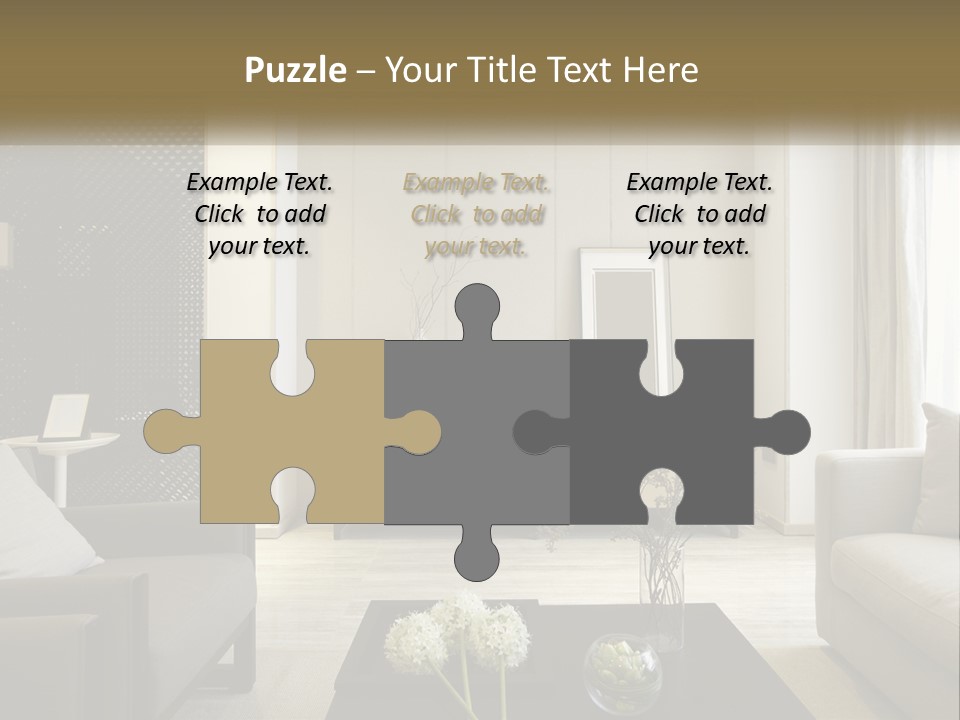 A Living Room Filled With Furniture And A Mirror PowerPoint Template