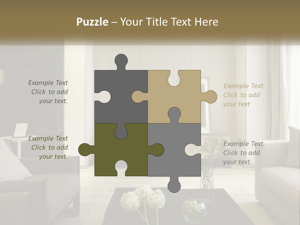 A Living Room Filled With Furniture And A Mirror PowerPoint Template