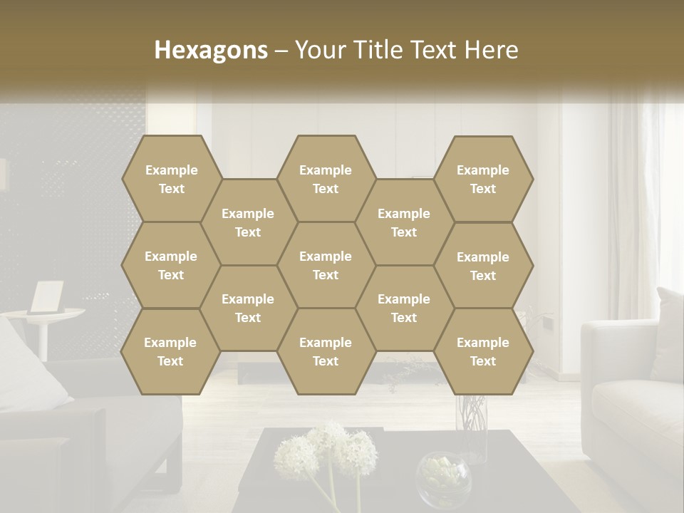 A Living Room Filled With Furniture And A Mirror PowerPoint Template