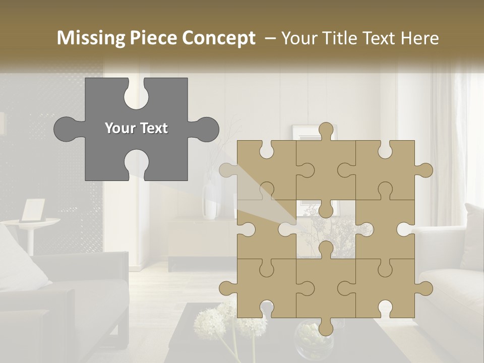 A Living Room Filled With Furniture And A Mirror PowerPoint Template