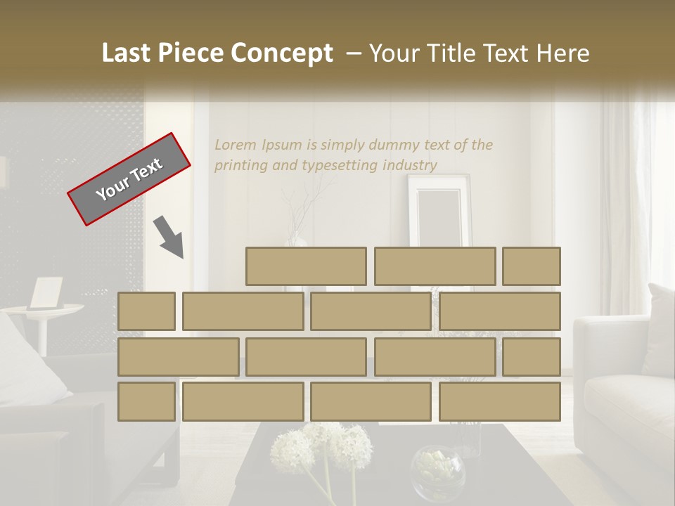 A Living Room Filled With Furniture And A Mirror PowerPoint Template