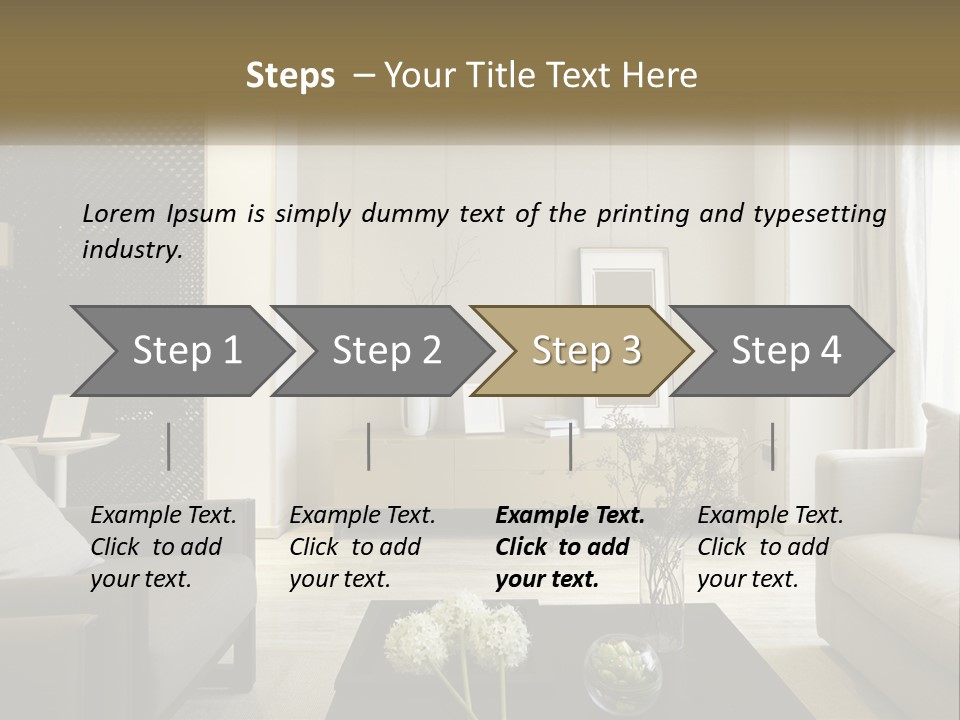 A Living Room Filled With Furniture And A Mirror PowerPoint Template