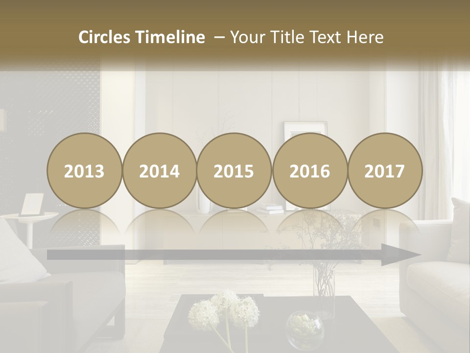 A Living Room Filled With Furniture And A Mirror PowerPoint Template