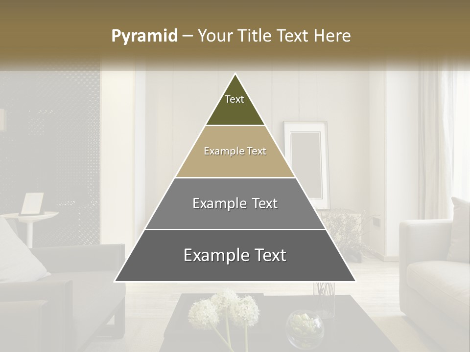 A Living Room Filled With Furniture And A Mirror PowerPoint Template