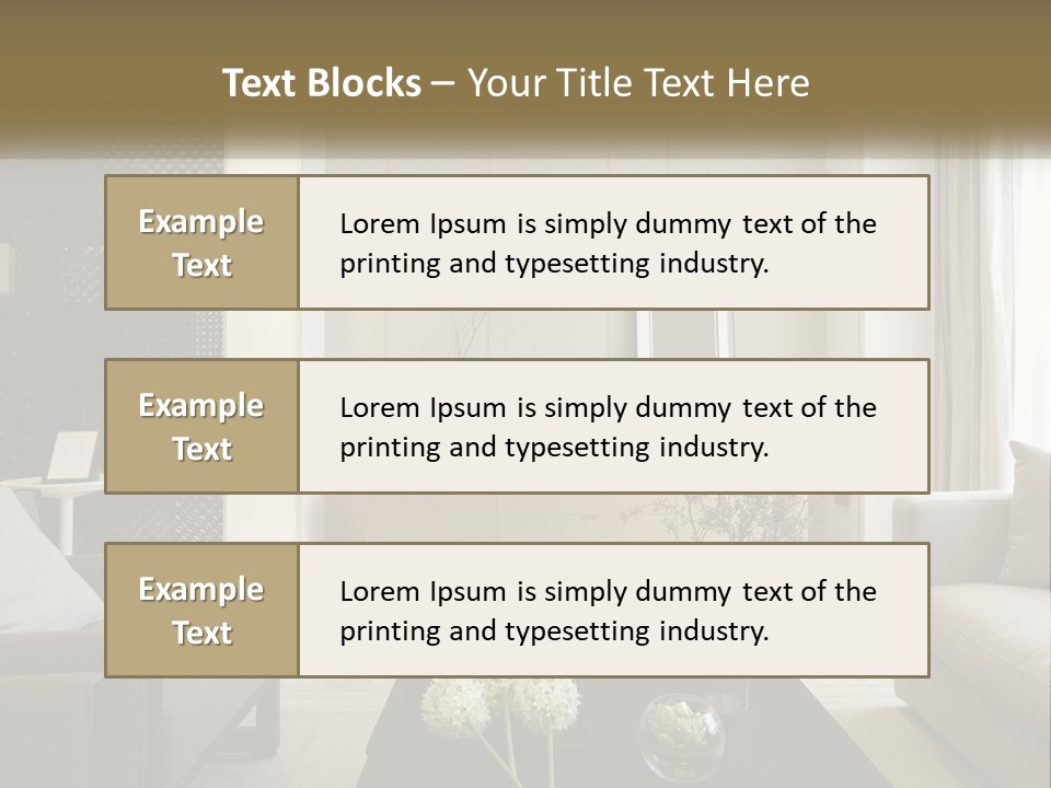 A Living Room Filled With Furniture And A Mirror PowerPoint Template