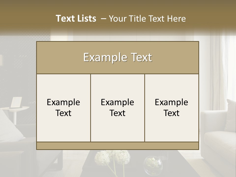 A Living Room Filled With Furniture And A Mirror PowerPoint Template