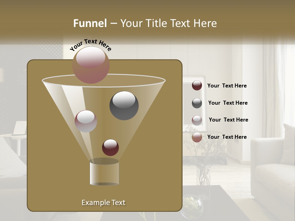 A Living Room Filled With Furniture And A Mirror PowerPoint Template