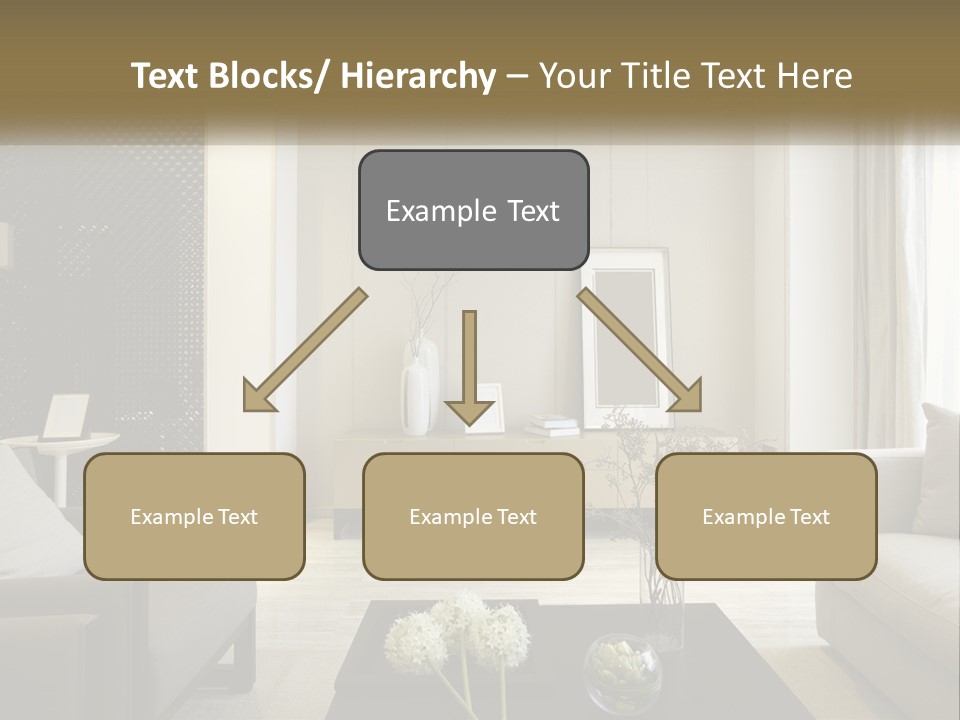 A Living Room Filled With Furniture And A Mirror PowerPoint Template