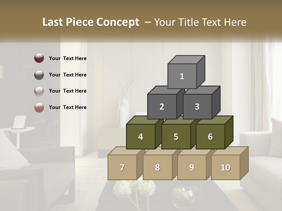 A Living Room Filled With Furniture And A Mirror PowerPoint Template