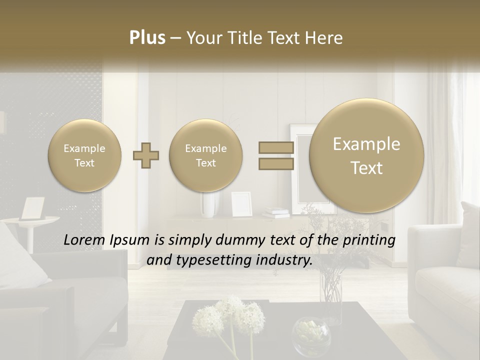 A Living Room Filled With Furniture And A Mirror PowerPoint Template