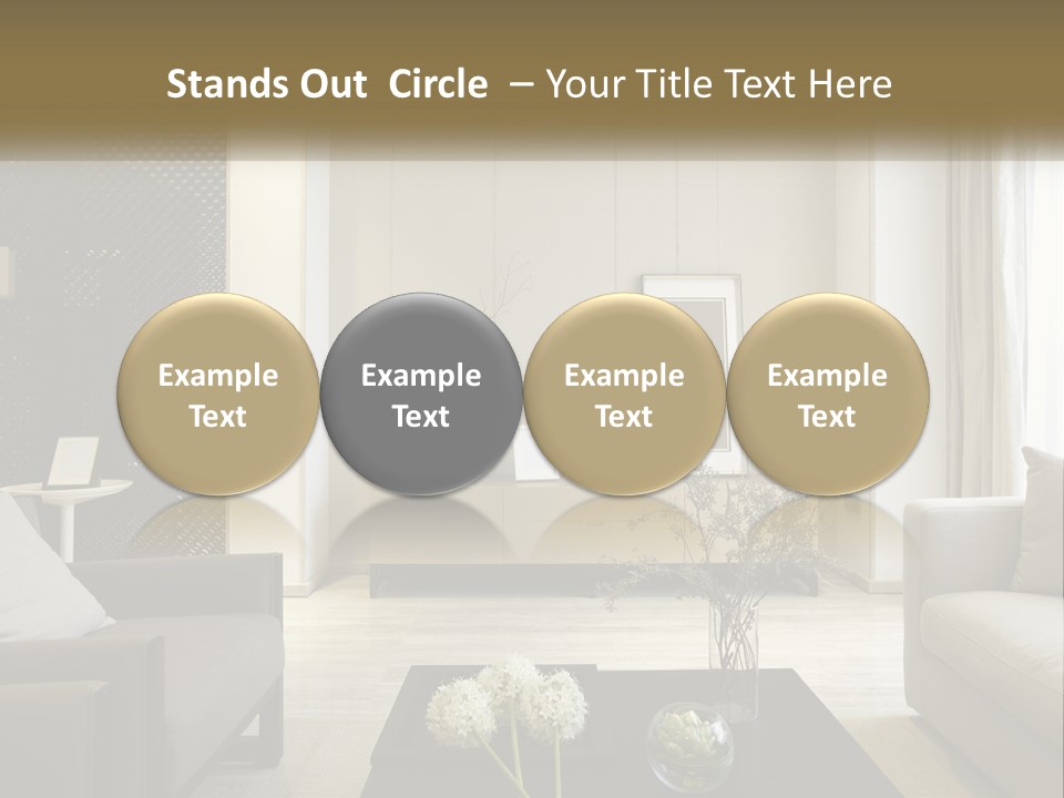 A Living Room Filled With Furniture And A Mirror PowerPoint Template