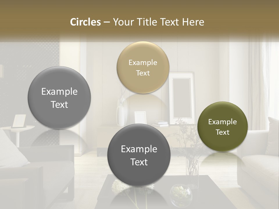 A Living Room Filled With Furniture And A Mirror PowerPoint Template