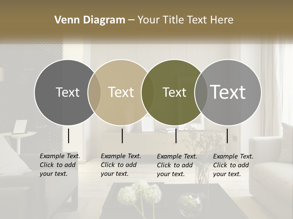 A Living Room Filled With Furniture And A Mirror PowerPoint Template