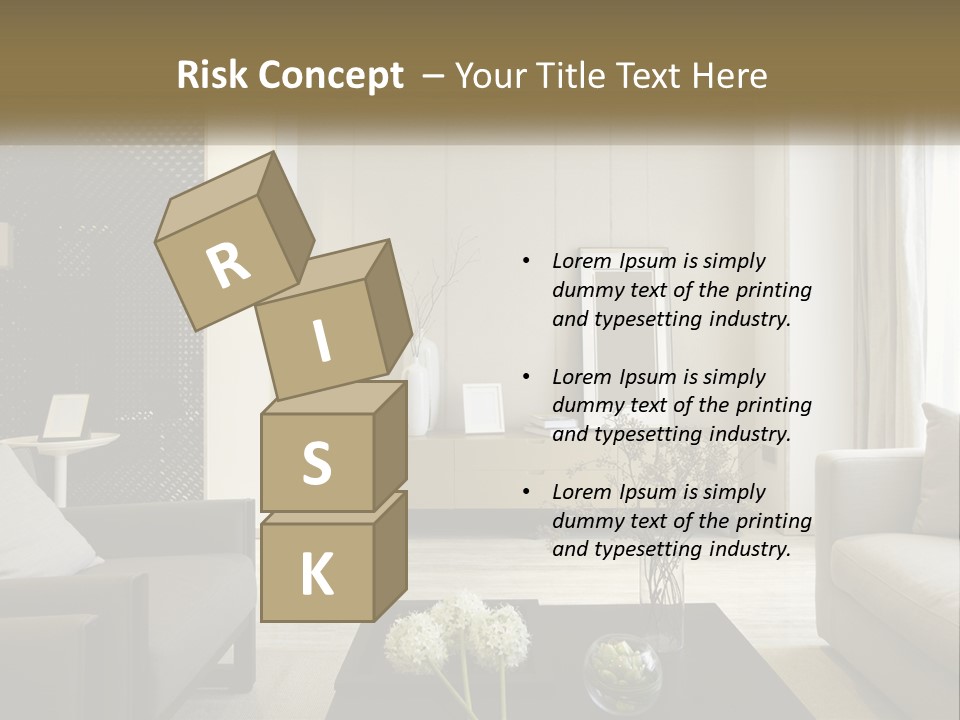 A Living Room Filled With Furniture And A Mirror PowerPoint Template