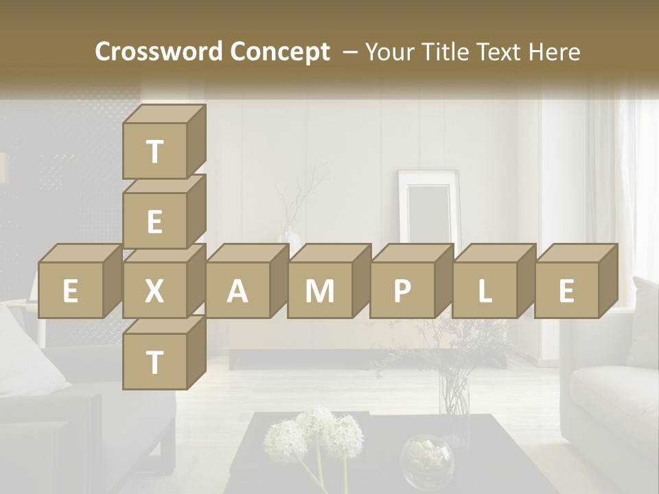 A Living Room Filled With Furniture And A Mirror PowerPoint Template