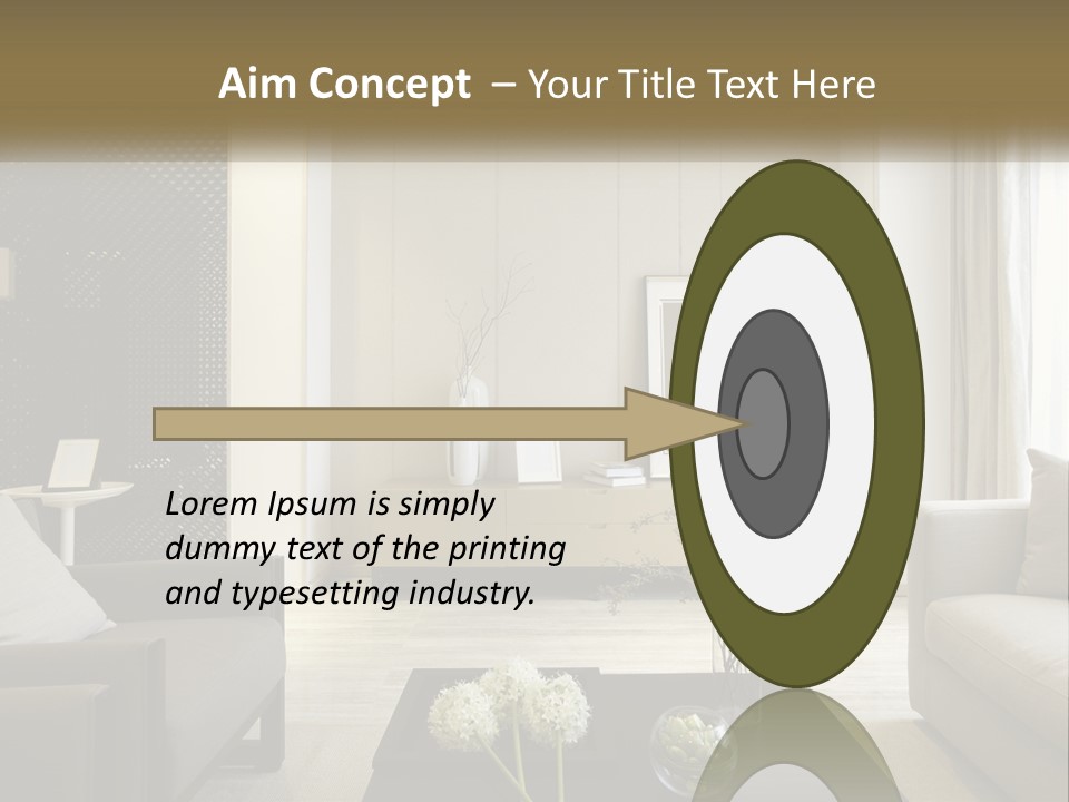 A Living Room Filled With Furniture And A Mirror PowerPoint Template