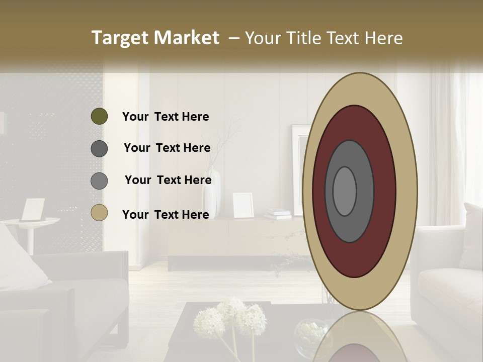 A Living Room Filled With Furniture And A Mirror PowerPoint Template