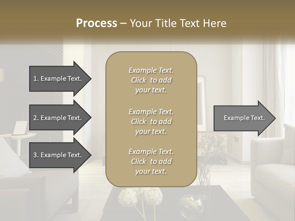 A Living Room Filled With Furniture And A Mirror PowerPoint Template